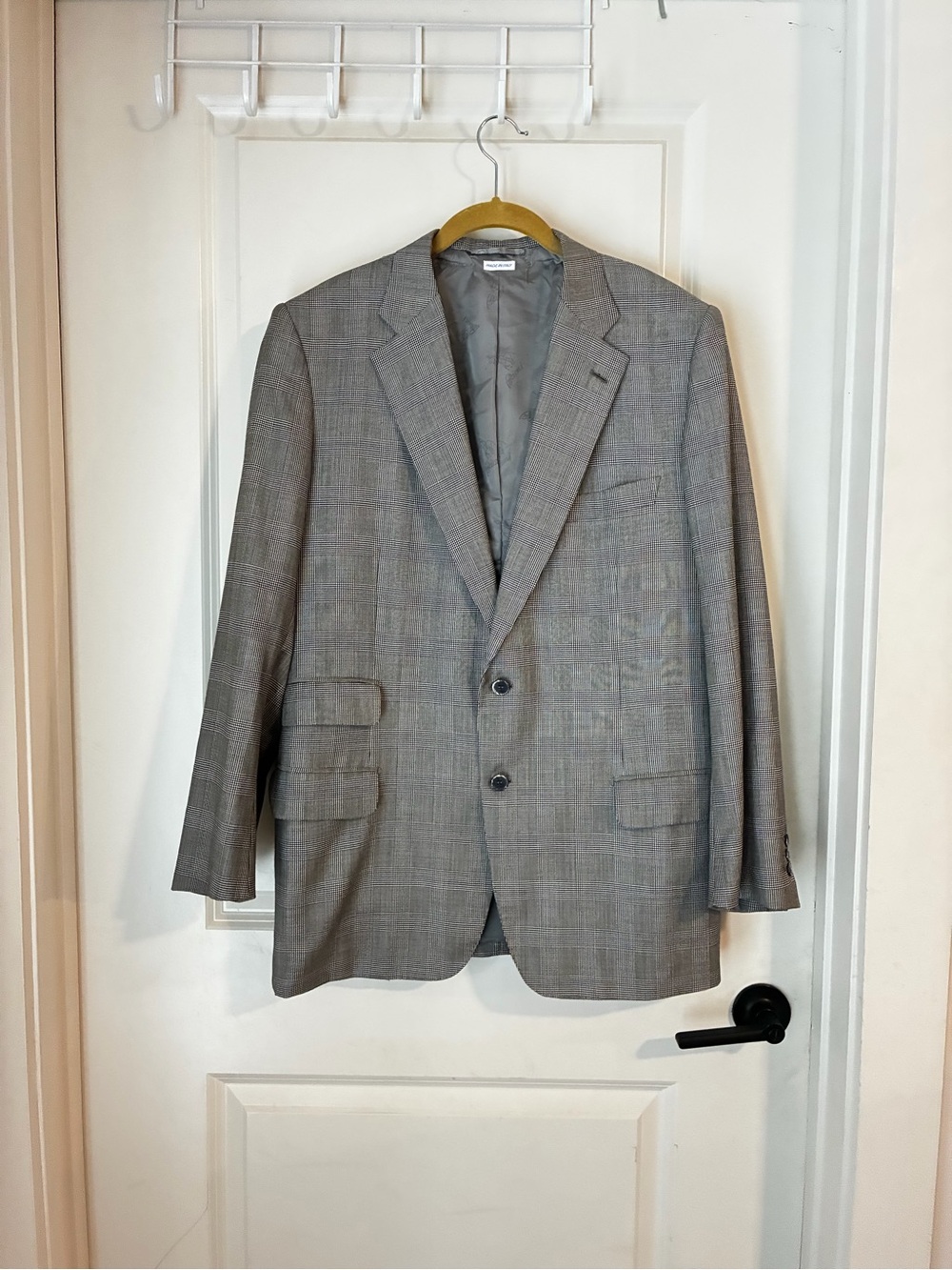 Brioni x Wilkes Bashford 100% wool Lighweight glen check plaid Blazer Sz 42R